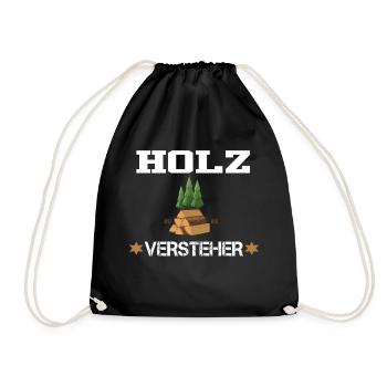 Holz versteher lustiges Schreiner Wald Holz - Turnbeutel - Schwarz - Vorne