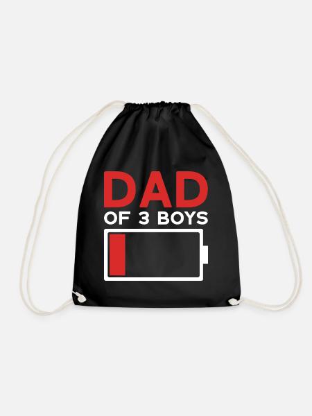 DAD OF 3 BOYS - Turnbeutel - Schwarz