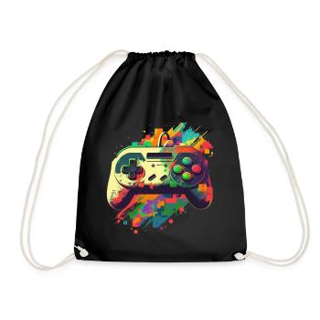 Retro Console - Drawstring Bag - black - Front