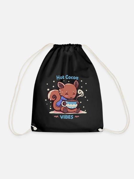 Hot Cocoa Vibes - Drawstring Bag - black