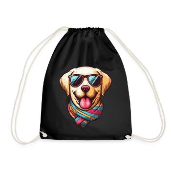 Cool Labrador - Drawstring Bag - black - Front