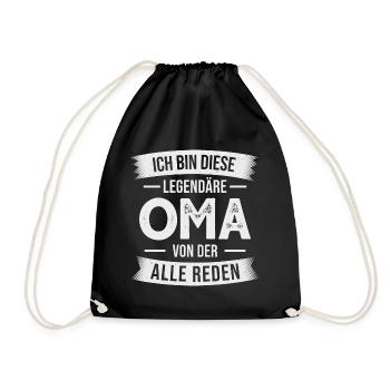 Oma Großmutter Großmama Omi - Turnbeutel - Schwarz - Vorne