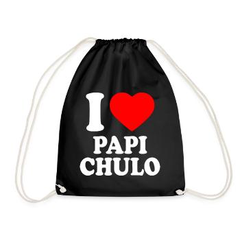 I love papi chulo - Drawstring Bag - black - Front