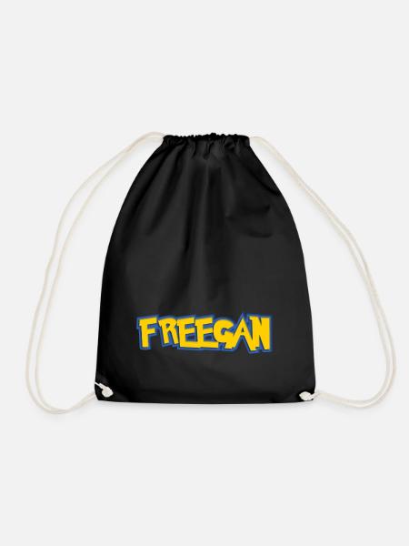 Freegan Graphic - Drawstring Bag - black