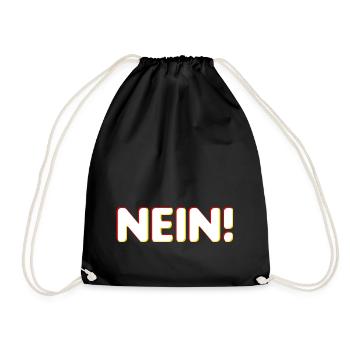Nein Graphic - Drawstring Bag - black - Front