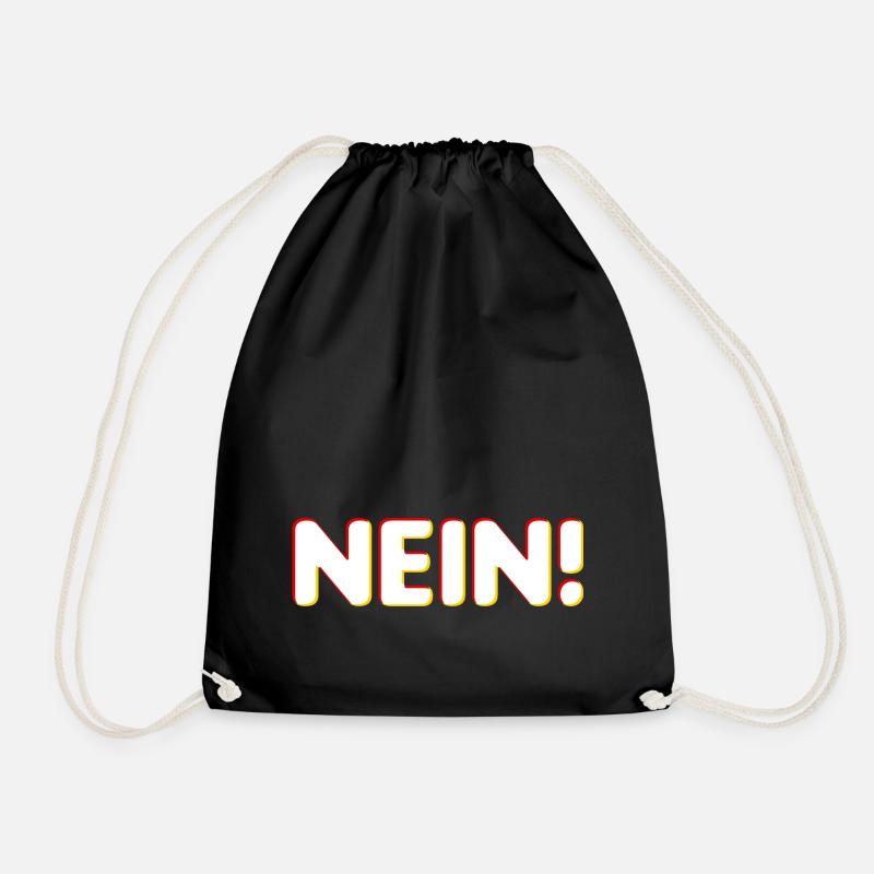 Nein Graphic - Drawstring Bag - black