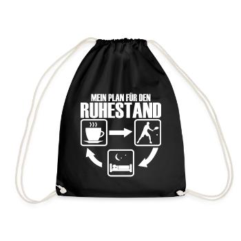 Tennis Rentner Opa - Ruhestand Spruch - Turnbeutel - Schwarz - Vorne