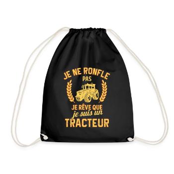 Je ne pas ronfler je rêve Je suis un tracteur - Sac de sport léger - noir - Devant