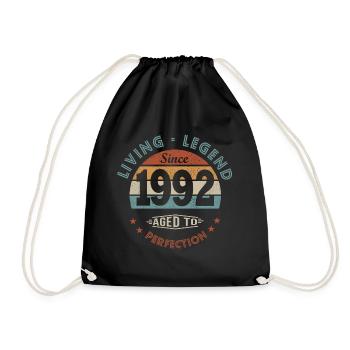 Legende geboren 1992 Geburtstagsgeschenk 30 Jahre - Turnbeutel - Schwarz - Vorne