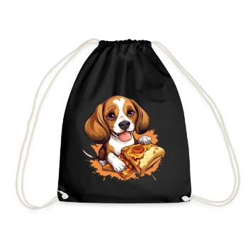 Beagle amateur de pizza : irrésistiblement sucré - Sac de sport léger - noir - Devant