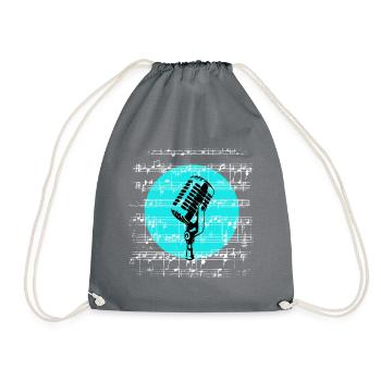 Microphone - Drawstring Bag - grey - Front