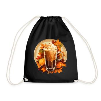 Café glacé automnal avec arôme de citrouille - Sac de sport léger - noir - Devant