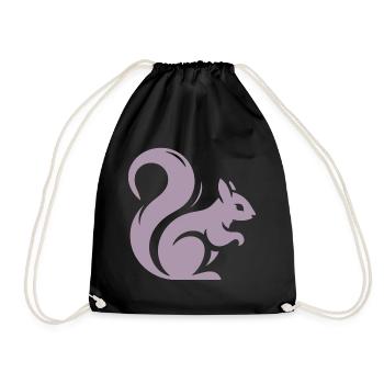 Minimalist Squirrel Silhouette - Drawstring Bag - black - Front