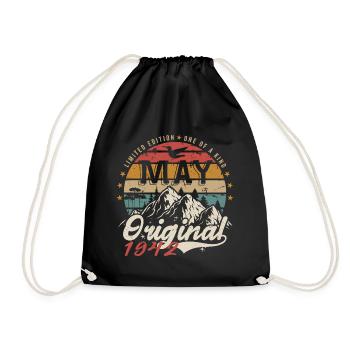 Mai 1942 Original Mai 1942 Geburtstagsgeschenk - Turnbeutel - Schwarz - Vorne