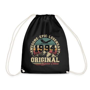 Original 1994 Vintage Cadeau d’anniversaire Rétro - Sac de sport léger - noir - Devant