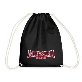 ANTIFASCIST always - Drawstring Bag - black - Front
