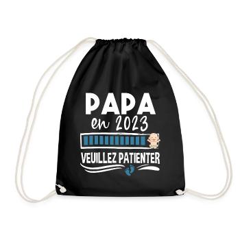 Papa 2023 Bébé Naissance Père Cadeau Humour - Sac de sport léger - noir - Devant