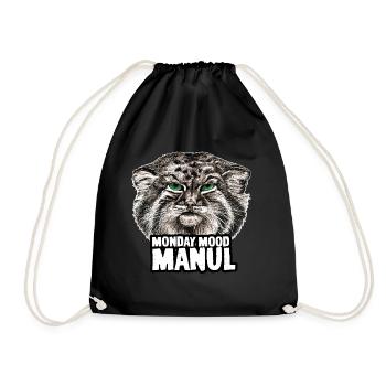 Manul weiss - Turnbeutel - Schwarz - Vorne