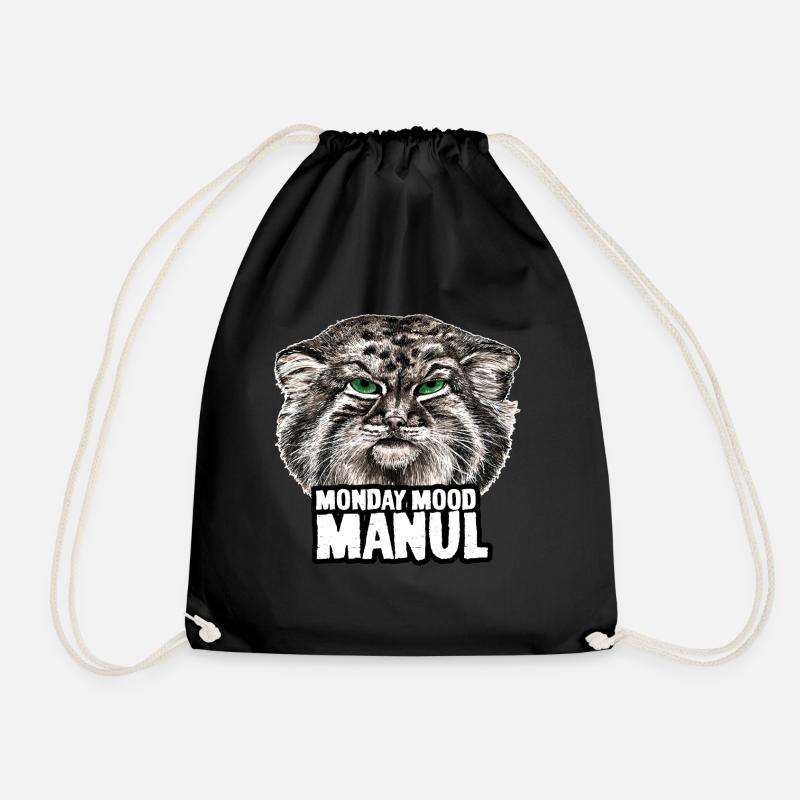 Manul weiss - Turnbeutel - Schwarz