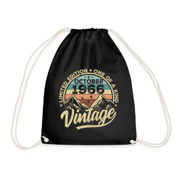 Octobre 1966 Anniversaire 1966 Né en octobre 1966 - Sac de sport léger - noir - Devant