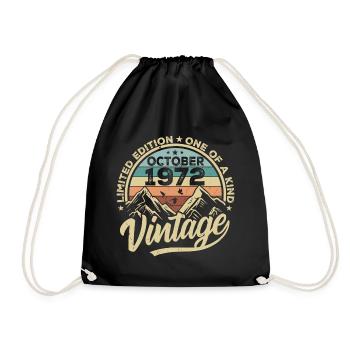 Octobre 1972 Anniversaire 1972 Né en octobre 1972 - Sac de sport léger - noir - Devant