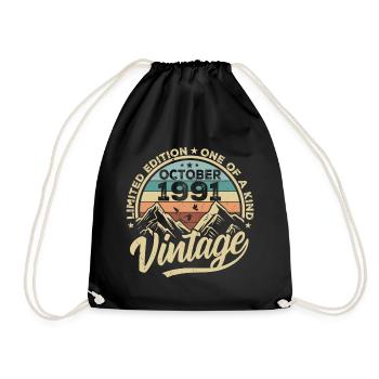 Octobre 1991 Anniversaire 1991 Né en octobre 1991 - Sac de sport léger - noir - Devant