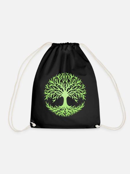Baum des Leben, Yggdrasil, Keltisches Symbol - Turnbeutel - Schwarz