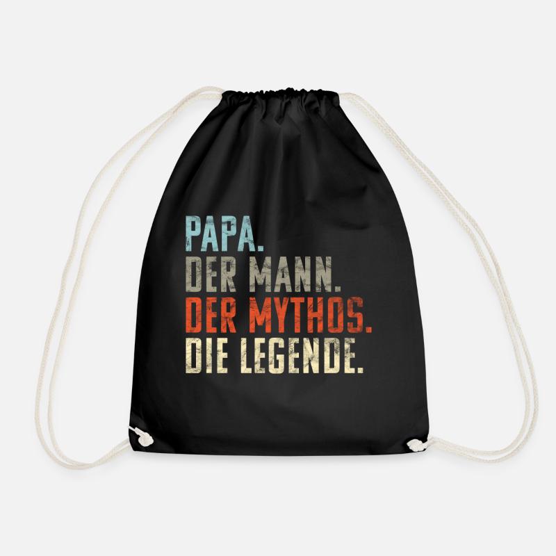 Papa. Mann. Mythos. Die Legende! Witziges Geschenk - Turnbeutel - Schwarz