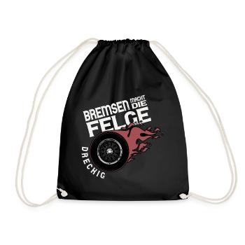 Bremsen macht die Felge dreckig - Motorrad T-Shirt - Turnbeutel - Schwarz - Vorne