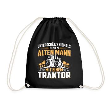 Alten mann mit einem traktor - Turnbeutel - Schwarz - Vorne