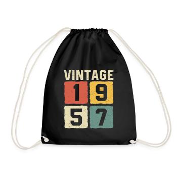 Vintage 1957 retro t-shirt 1957 - Turnbeutel - Schwarz - Vorne