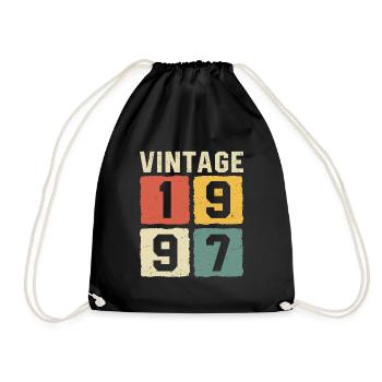 Vintage 1997 Born 1997 - Drawstring Bag - black - Front