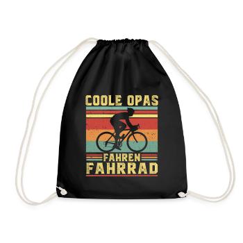 Coole Opas fahren Fahrrad Großvater Radfahrer - Turnbeutel - Schwarz - Vorne