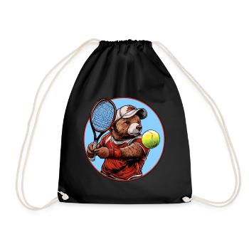 Joueur de tennis Bear - Sac de sport léger - noir - Devant