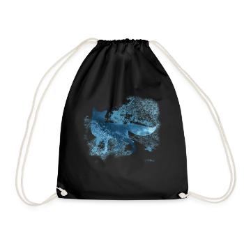 Icy Fox - arctic Fox winter - Drawstring Bag - black - Front