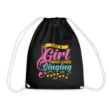 Girl Singing | Karaoke | Girl band - Drawstring Bag - black - Front
