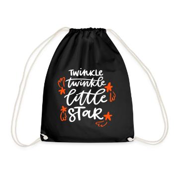 Twinkle little Star Funkel kleiner Stern Baby Kind - Turnbeutel - Schwarz - Vorne