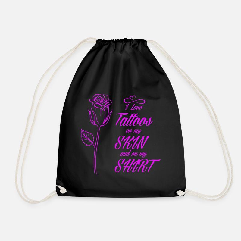 Tattoo Rose - Turnbeutel - Schwarz