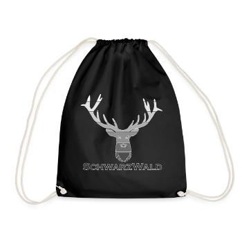 Schwarzwald Hirsch - Multi grey - Turnbeutel - Schwarz - Vorne
