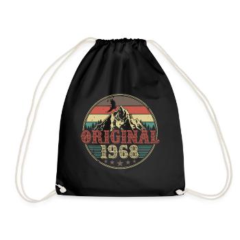 Original 1968 Jahrgang geboren Geburtstag Geschenk - Turnbeutel - Schwarz - Vorne