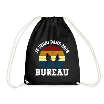 je serai dans mon bureau - Sac de sport léger - noir - Devant