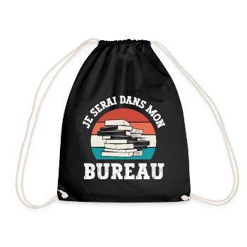 je serai dans mon bureau - Sac de sport léger - noir - Devant