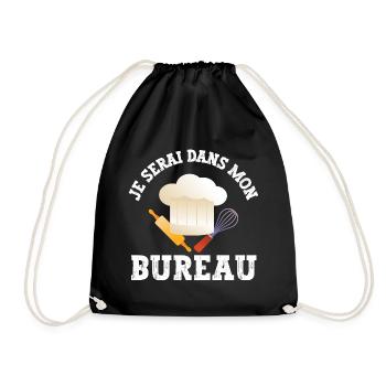 je serai dans mon bureau - Sac de sport léger - noir - Devant