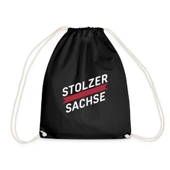 Proud Saxon Saxony Homeland Love Identity - Drawstring Bag - black - Front