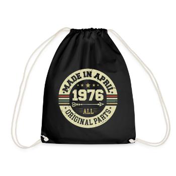 Anniversaire avril 1976 - Cadeau d’anniversaire 49 - Sac de sport léger - noir - Devant