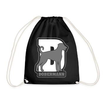 DOBERMANN Hund Hunde Hundesport Wilsigns - Turnbeutel - Schwarz - Vorne