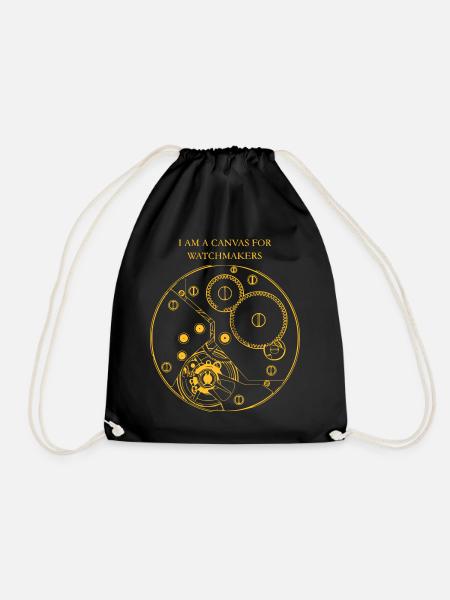 Canvas For Watchmakers - Drawstring Bag - black