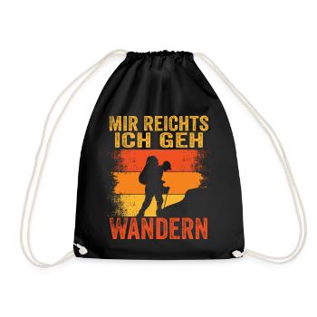 Mir reichts ich geh wandern Wandergeschenk - Turnbeutel - Schwarz - Vorne