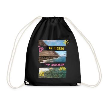 El Hierro Été Soleil Plage Palmiers de Mer Vacances - Sac de sport léger - noir - Devant