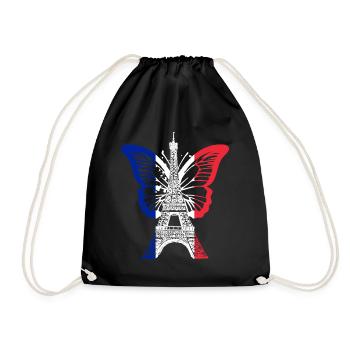 Paris France City Skyline Tour Eiffel Art - Sac de sport léger - noir - Devant